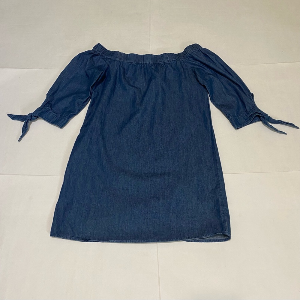Noble U Off Shoulder Blue Denim Dress